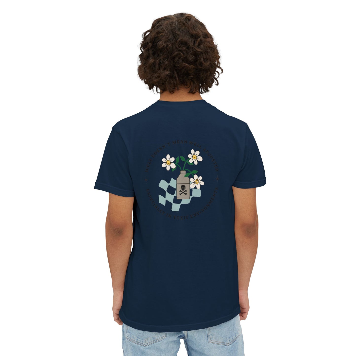 "Well Doesn't Mean Well Adjusted"- Retro Unisex Pocket T-Shirt