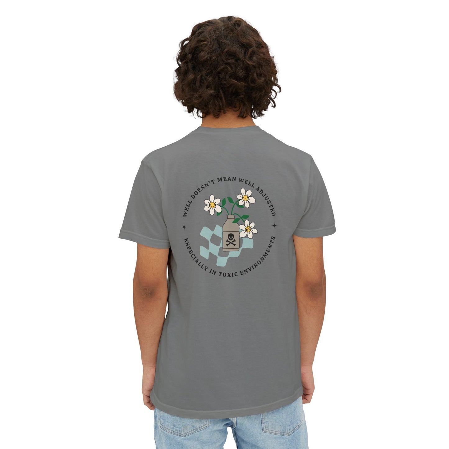 "Well Doesn't Mean Well Adjusted"- Retro Unisex Pocket T-Shirt
